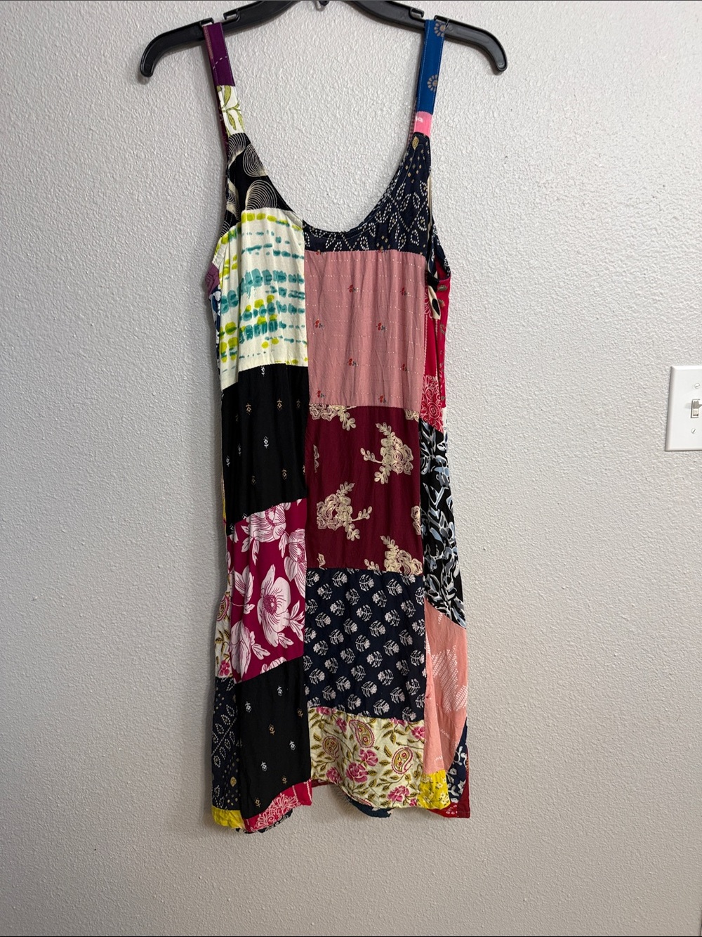 India Boutique Multicolor Patchwork Maxi Dress - Burgundy, Pink, Navy
